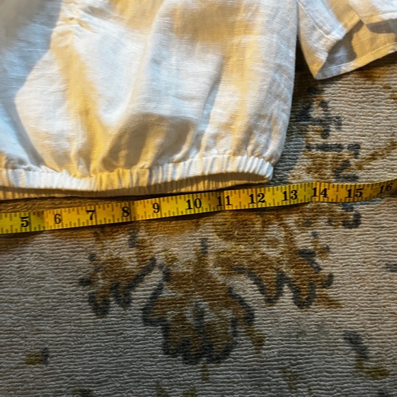 Reformation 100% linen crop top blouse white small - Picture 10 of 11